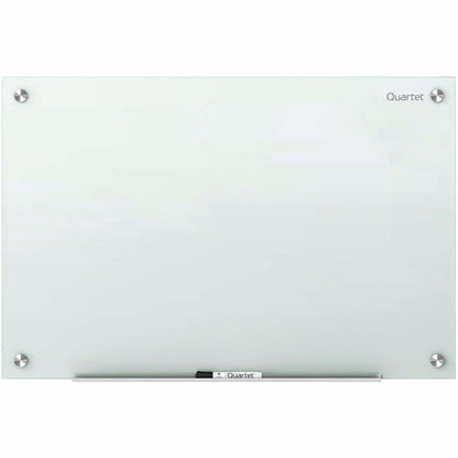 Quartet Infinity Glass Dry-Erase Whiteboard - 96" (8 ft) Width x 48" (4 ft) Height - White Tempered Glass Surface - Whit