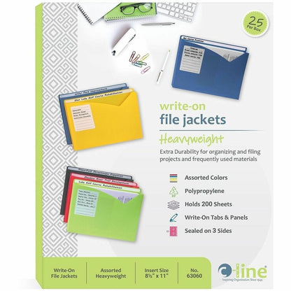 C-Line Letter File Jacket - 8 1/2" x 11" - 1" Expansion - Charcoal Gray, Lime Green, Raspberry Red, Steel Blue, Amber Or