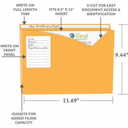 C-Line Letter File Jacket - 8 1/2" x 11" - 1" Expansion - Charcoal Gray, Lime Green, Raspberry Red, Steel Blue, Amber Or