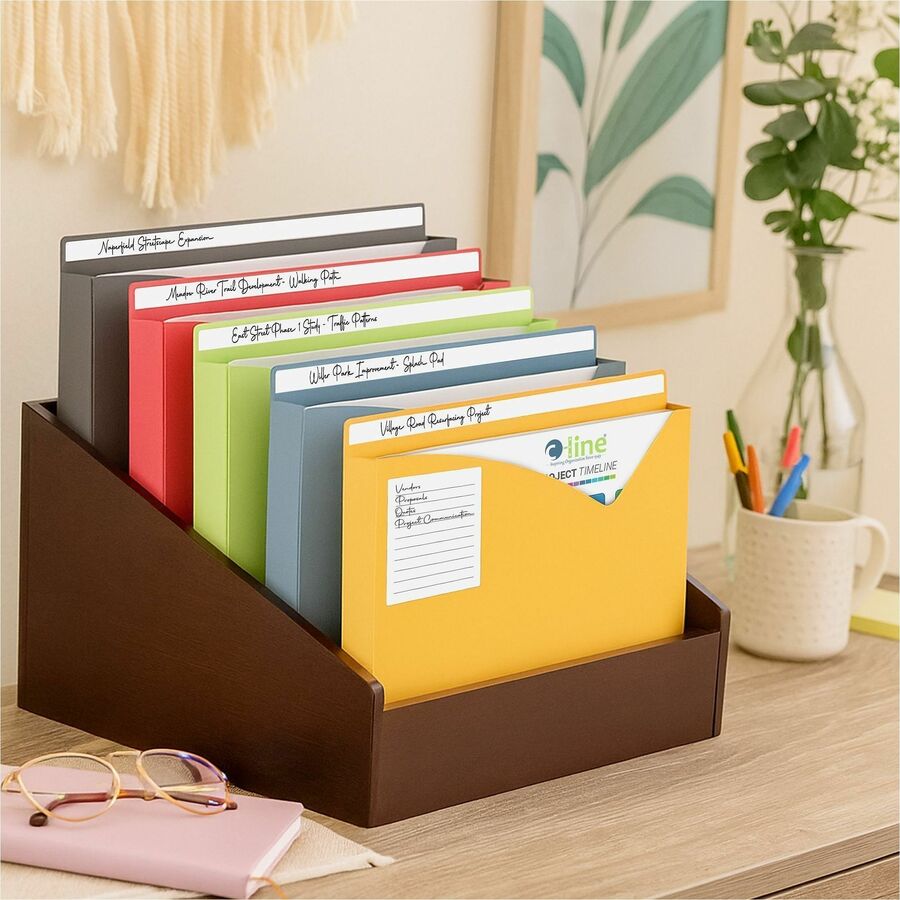 C-Line Letter File Jacket - 8 1/2" x 11" - 1" Expansion - Charcoal Gray, Lime Green, Raspberry Red, Steel Blue, Amber Or