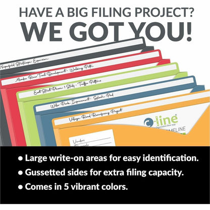 C-Line Letter File Jacket - 8 1/2" x 11" - 1" Expansion - Charcoal Gray, Lime Green, Raspberry Red, Steel Blue, Amber Or