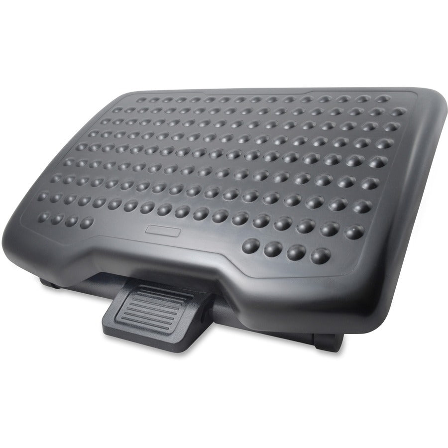 Lorell Adjustable-Height Footrest - 4" to 6.50" Adjustable Height - Black - 1 Each