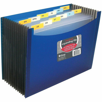 C-Line Letter Expanding File - 8 1/2" x 11" - 900 Sheets Capacity - 9" Expansion - 13 Pocket - 12 Divider - Blue - 1 Eac