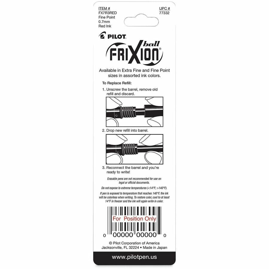 FriXion Gel Ink Pen Refills - 0.70 mm , Medium Point - Red Ink - Eco-friendly, Wear Resistant, Tear Resistant, Erasable 
