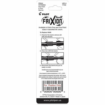 FriXion Gel Ink Pen Refills - 0.70 mm , Medium Point - Red Ink - Eco-friendly, Wear Resistant, Tear Resistant, Erasable 