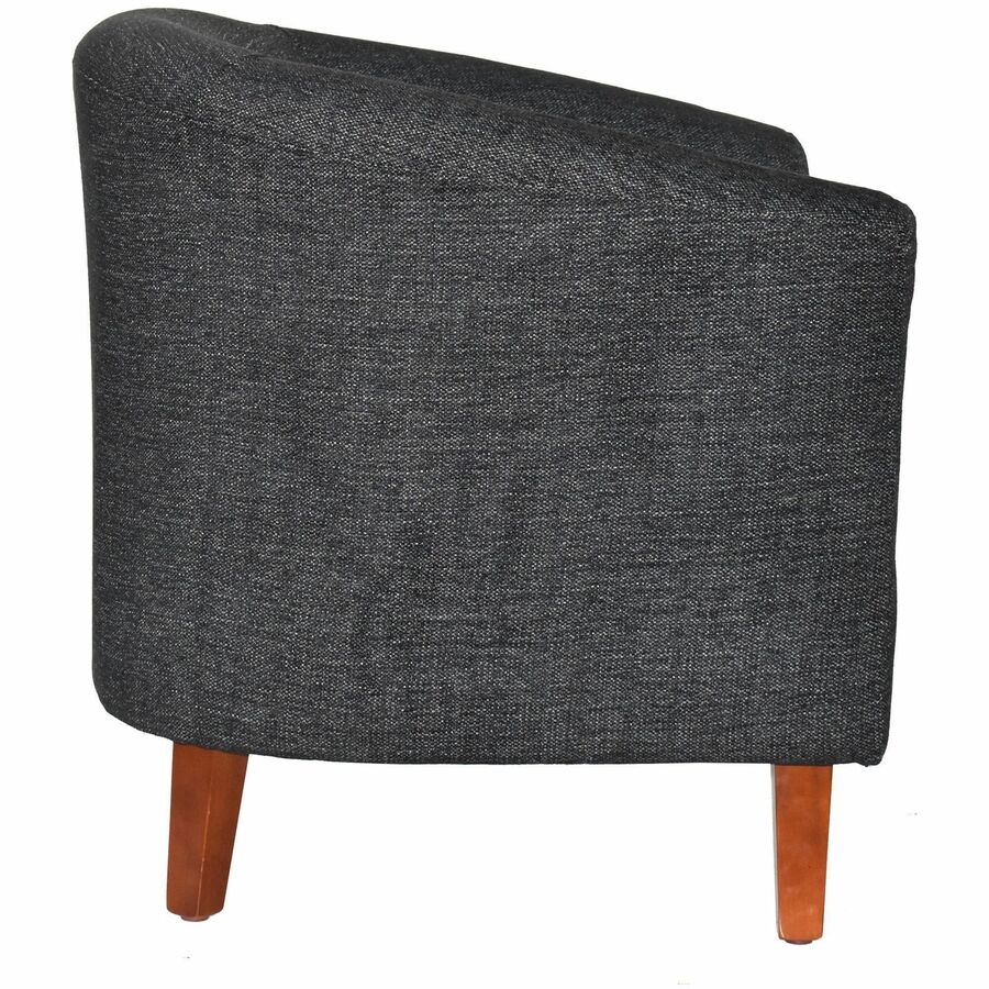 Lorell Barrel Armchair - Black Seat Color - Fabric Seat Material - Black Back Color - Fabric Back Material - Four-legged