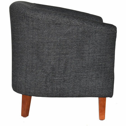 Lorell Barrel Armchair - Black Seat Color - Fabric Seat Material - Black Back Color - Fabric Back Material - Four-legged