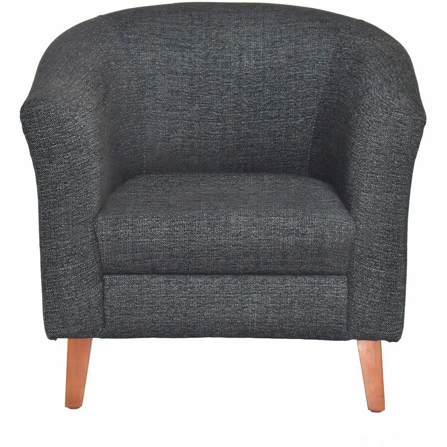 Lorell Barrel Armchair - Black Seat Color - Fabric Seat Material - Black Back Color - Fabric Back Material - Four-legged