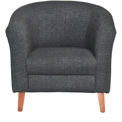 Lorell Barrel Armchair - Black Seat Color - Fabric Seat Material - Black Back Color - Fabric Back Material - Four-legged