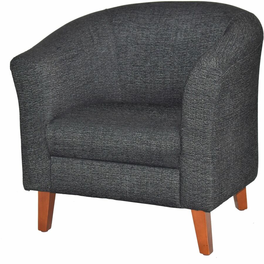 Lorell Barrel Armchair - Black Seat Color - Fabric Seat Material - Black Back Color - Fabric Back Material - Four-legged