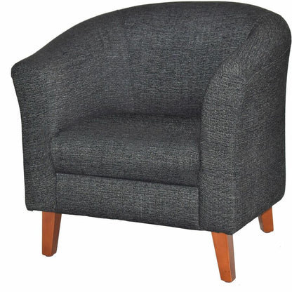 Lorell Barrel Armchair - Black Seat Color - Fabric Seat Material - Black Back Color - Fabric Back Material - Four-legged