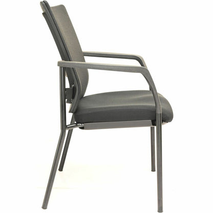 Lorell Mesh Back Guest Chair - Black Seat Color - Fabric Seat Material - Nylon Back Material - Powder Coated Frame Color