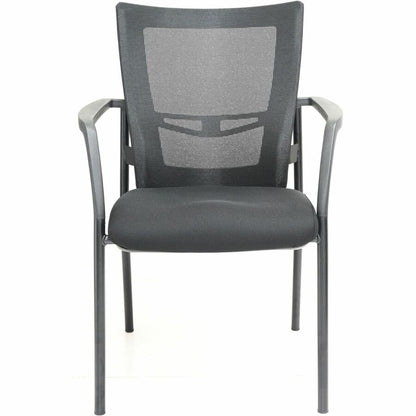 Lorell Mesh Back Guest Chair - Black Seat Color - Fabric Seat Material - Nylon Back Material - Powder Coated Frame Color