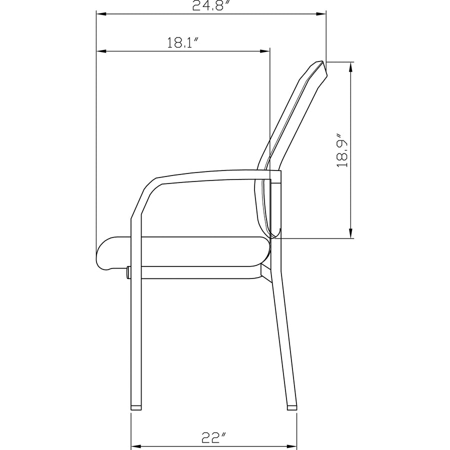 Lorell Mesh Back Guest Chair - Black Seat Color - Fabric Seat Material - Nylon Back Material - Powder Coated Frame Color