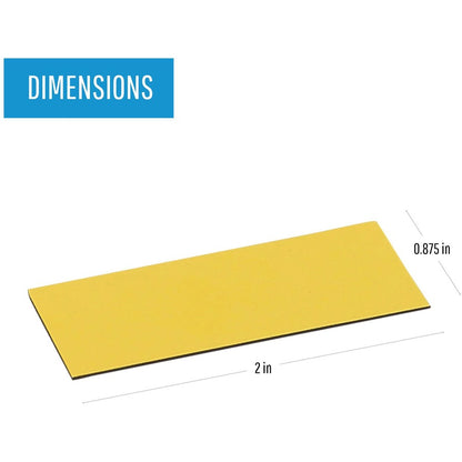 MasterVision 2" Magnetic Dry Erase Strips - 2" Length x 0.88" Width - Yellow - For Board, Steel - 1 Bag