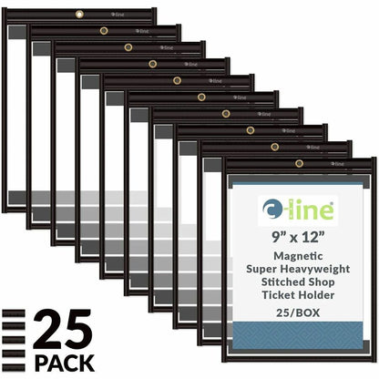 C-Line Vinyl File Pocket - 9" x 12" - Clear - Ticket Holder, Eyelet, Reinforced Top, Magnetic Backing, Reinforced Edges 