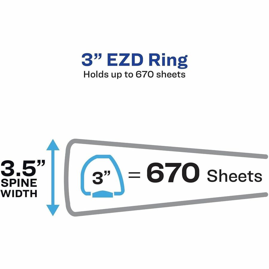 Avery® Heavy-Duty View Binders with One Touch EZD Rings - 3" Binder Capacity - Letter - 8 1/2" x 11" Sheet Size - 670 Sh