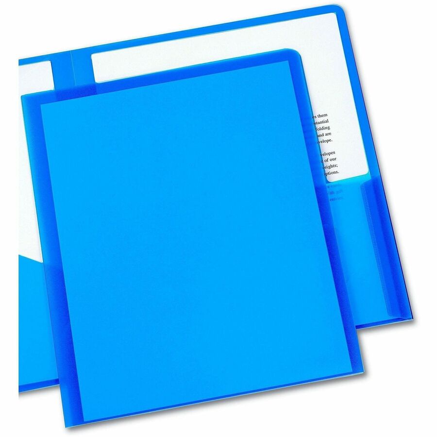 Avery® Letter Pocket Folder - 8 1/2" x 11" - 20 Sheets Capacity - 2 Internal Pocket - Blue - 1 Each