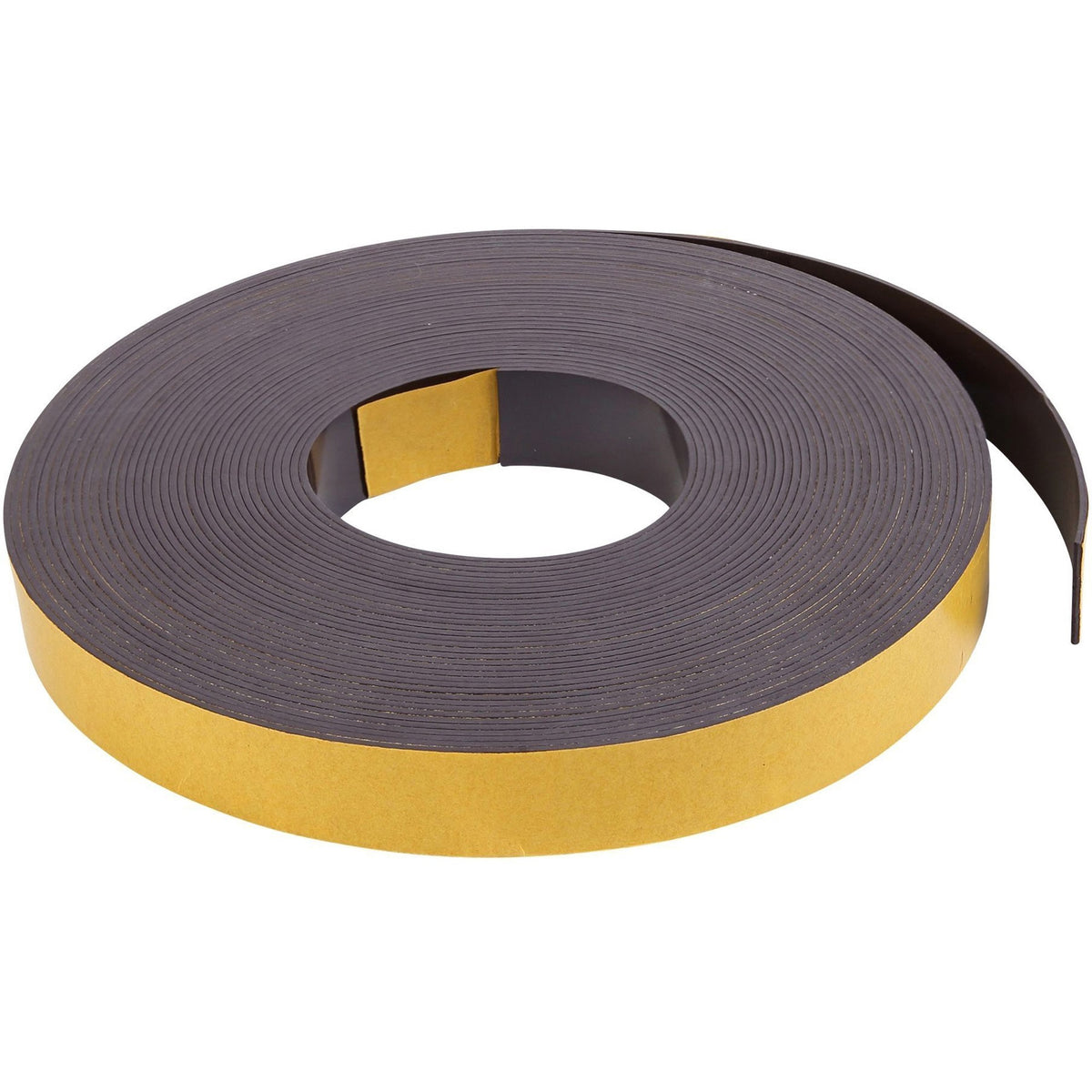 MasterVision 1"x50' Adhesive Magnetic Tape - 16.67 yd Length x 1" Width - Black - For Picture, Business Card, Document, 