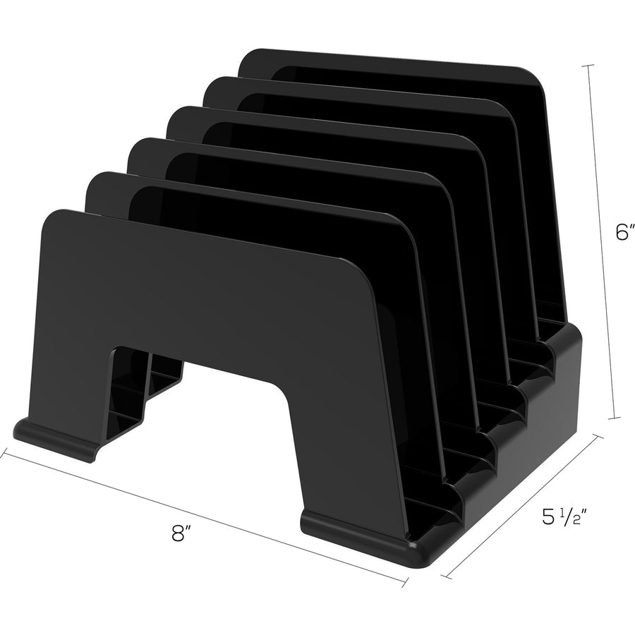 Deflecto Sustainable Office Small Incline Sorter - 5 Compartment(s) - 6" Height x 8" Width x 5.50" Depth - Desktop - Stu