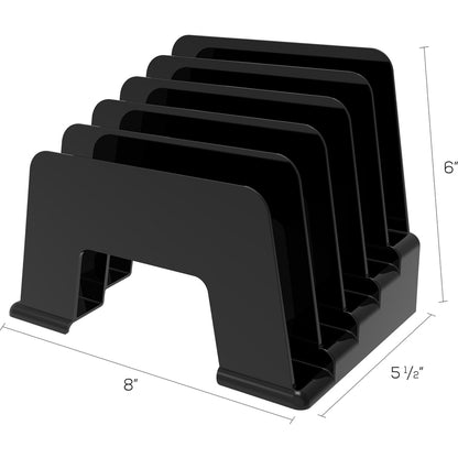 Deflecto Sustainable Office Small Incline Sorter - 5 Compartment(s) - 6" Height x 8" Width x 5.50" Depth - Desktop - Stu