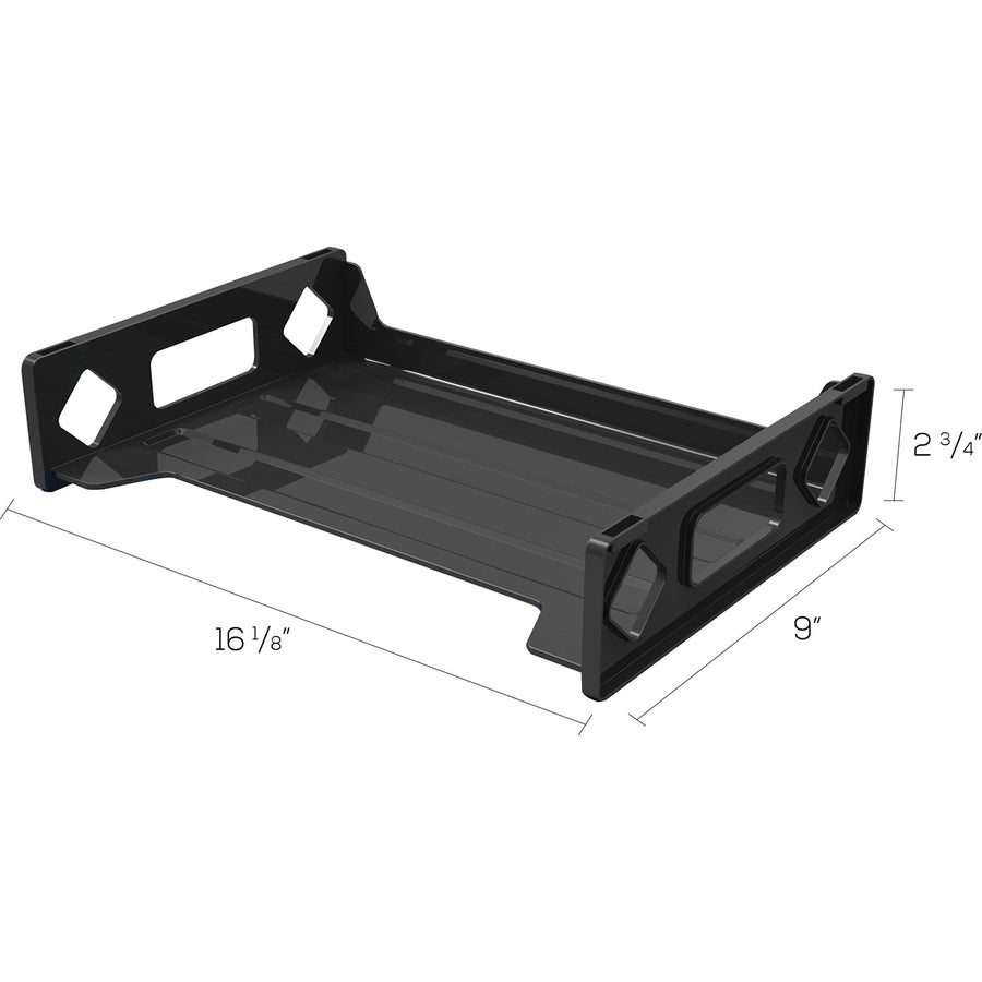 Deflecto Sustainable Office Stackable Desk Tray - 2.75" Height x 16.13" Width x 9" Depth - Desktop - Stackable, Sturdy, 