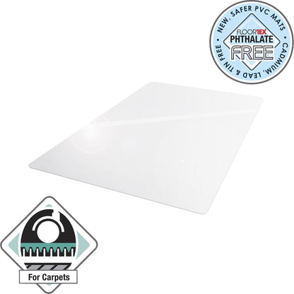 Floortex Computex® Anti-Static Standard Pile Carpet PVC Rectangular Chair Mat - Carpet, Electrical Equipment, Home, Offi