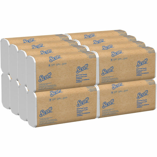 Scott® 100% Recycled Fiber Multifold Paper Towels with Absorbency Pockets - Multifold - 9.20" Width x 9.40" Length - Whi