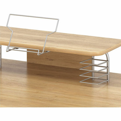 Lorell Computer Desk with Upper Shelf - Laminated Rectangle Top - 23.60" Table Top Width x 35.40" Table Top Depth - 35.2
