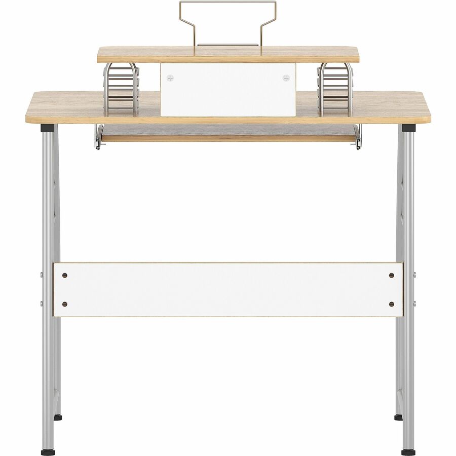 Lorell Computer Desk with Upper Shelf - Laminated Rectangle Top - 23.60" Table Top Width x 35.40" Table Top Depth - 35.2