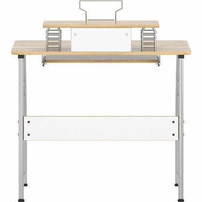Lorell Computer Desk with Upper Shelf - Laminated Rectangle Top - 23.60" Table Top Width x 35.40" Table Top Depth - 35.2