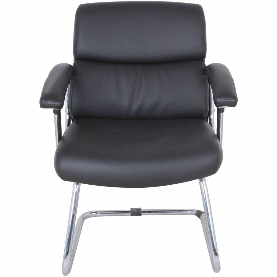 Lorell Vuelo Modern Bonded-Leather Office Chairs - Black Seat Color - Bonded Leather Seat Material - Black Back Color - 