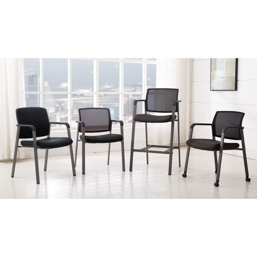 Lorell Mesh Back Guest Chair - Black Seat Color - Fabric Seat Material - Black Back Color - Mesh Back Material - 1 Each
