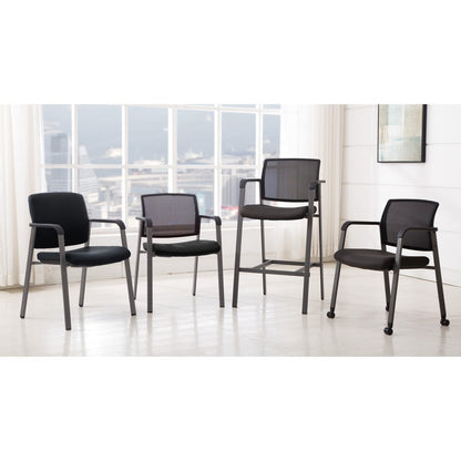 Lorell Mesh Back Guest Chair - Black Seat Color - Fabric Seat Material - Black Back Color - Mesh Back Material - 1 Each