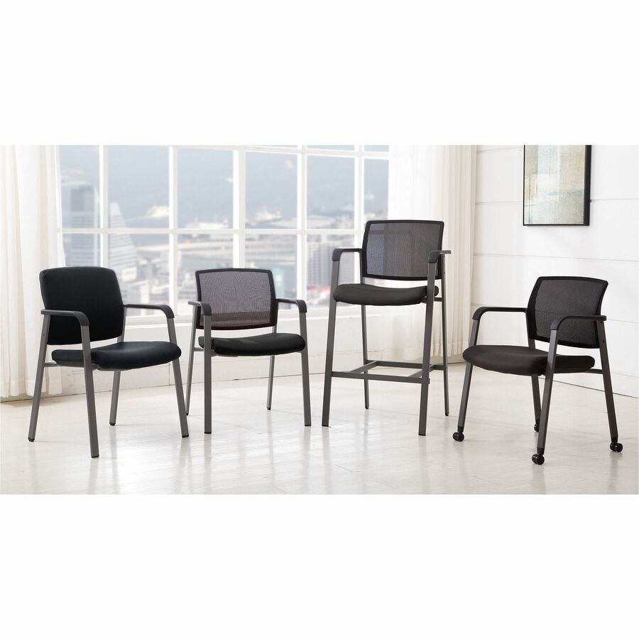 Lorell Mesh Back Guest Chair - Black Seat Color - Fabric Seat Material - Black Back Color - Mesh Back Material - 1 Each