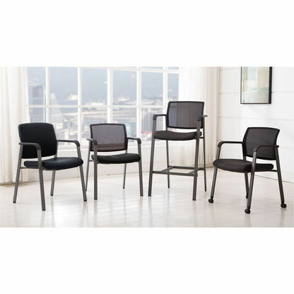 Lorell Mesh Back Guest Chair - Black Seat Color - Fabric Seat Material - Black Back Color - Mesh Back Material - 1 Each