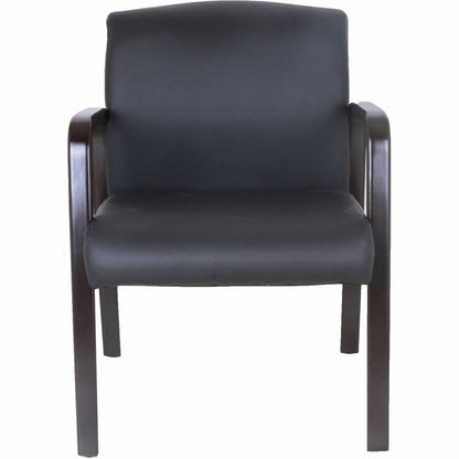 Lorell Upholstered Guest Chair - Black Seat Color - Bonded Leather Seat Material - Black Back Color - Bonded Leather Bac