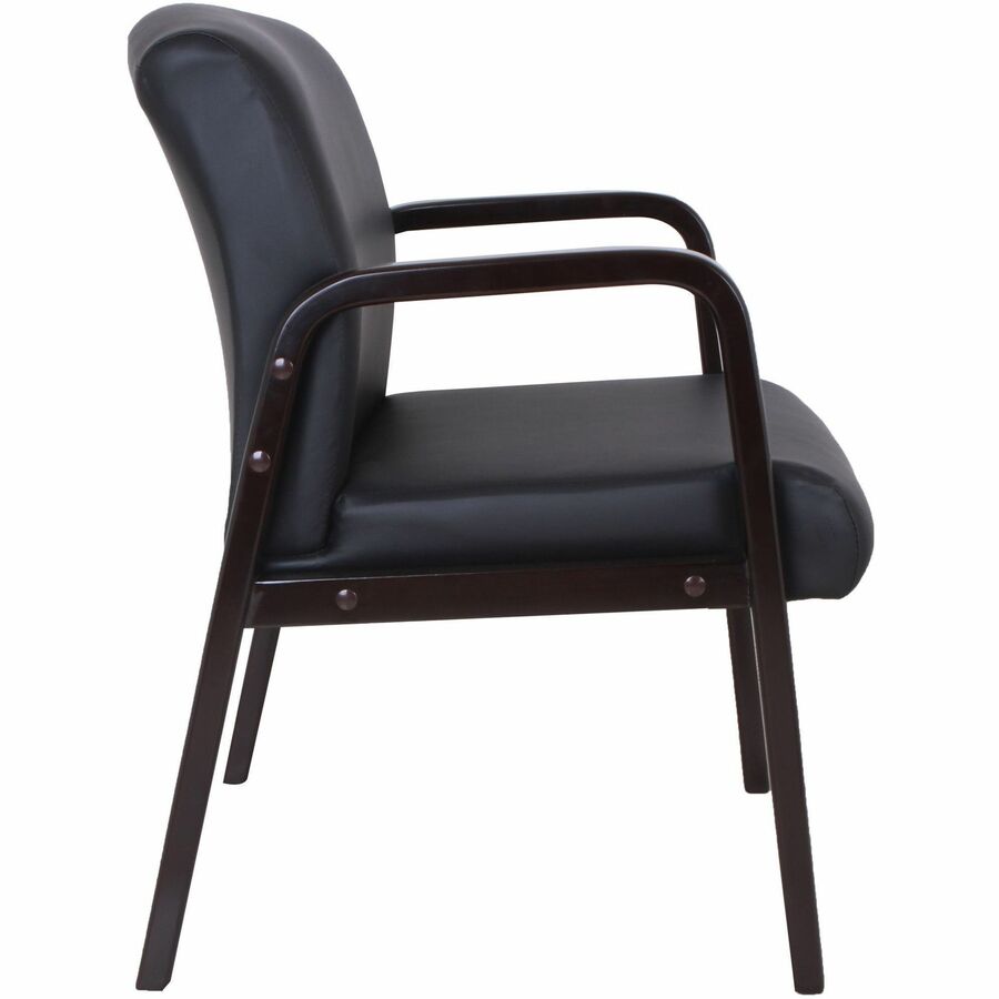 Lorell Upholstered Guest Chair - Black Seat Color - Bonded Leather Seat Material - Black Back Color - Bonded Leather Bac