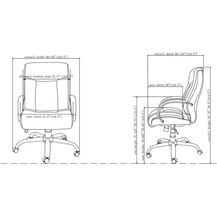 Lorell Deluxe Big & Tall Chair - Black Seat Color - Bonded Leather Seat Material - Black Back Color - Bonded Leather Bac