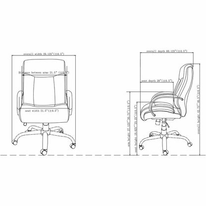Lorell Deluxe Big & Tall Chair - Black Seat Color - Bonded Leather Seat Material - Black Back Color - Bonded Leather Bac