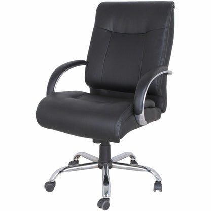 Lorell Deluxe Big & Tall Chair - Black Seat Color - Bonded Leather Seat Material - Black Back Color - Bonded Leather Bac