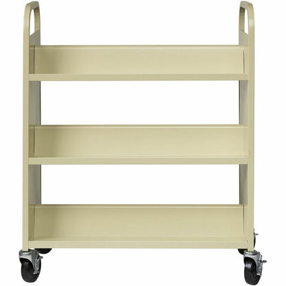 Lorell Double-sided Book Cart - 6 Shelf - 200 lb Load Capacity - 5" Caster Size - Steel - 36" Width x 19" Depth x 46" He