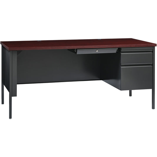 Lorell Fortress Series 66" Right-Pedestal Desk - Rectangle Top - 66" Table Top Width x 30" Table Top Depth x 1.12" Table