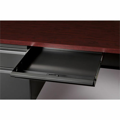 Lorell Fortress Series Left-Pedestal Desk - Rectangle Top - 66" Table Top Width x 30" Table Top Depth x 1.12" Table Top 