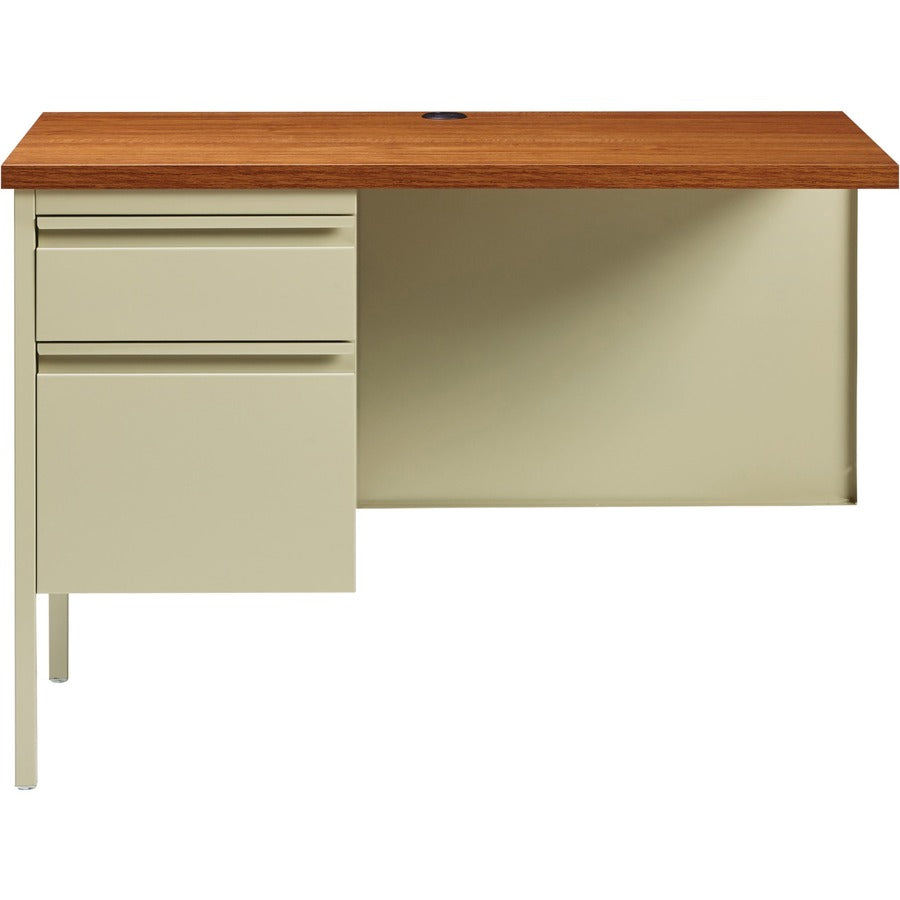 Lorell Fortress Series Left-Pedestal Return - Rectangle Top - 42" Table Top Width x 24" Table Top Depth x 1.12" Table To