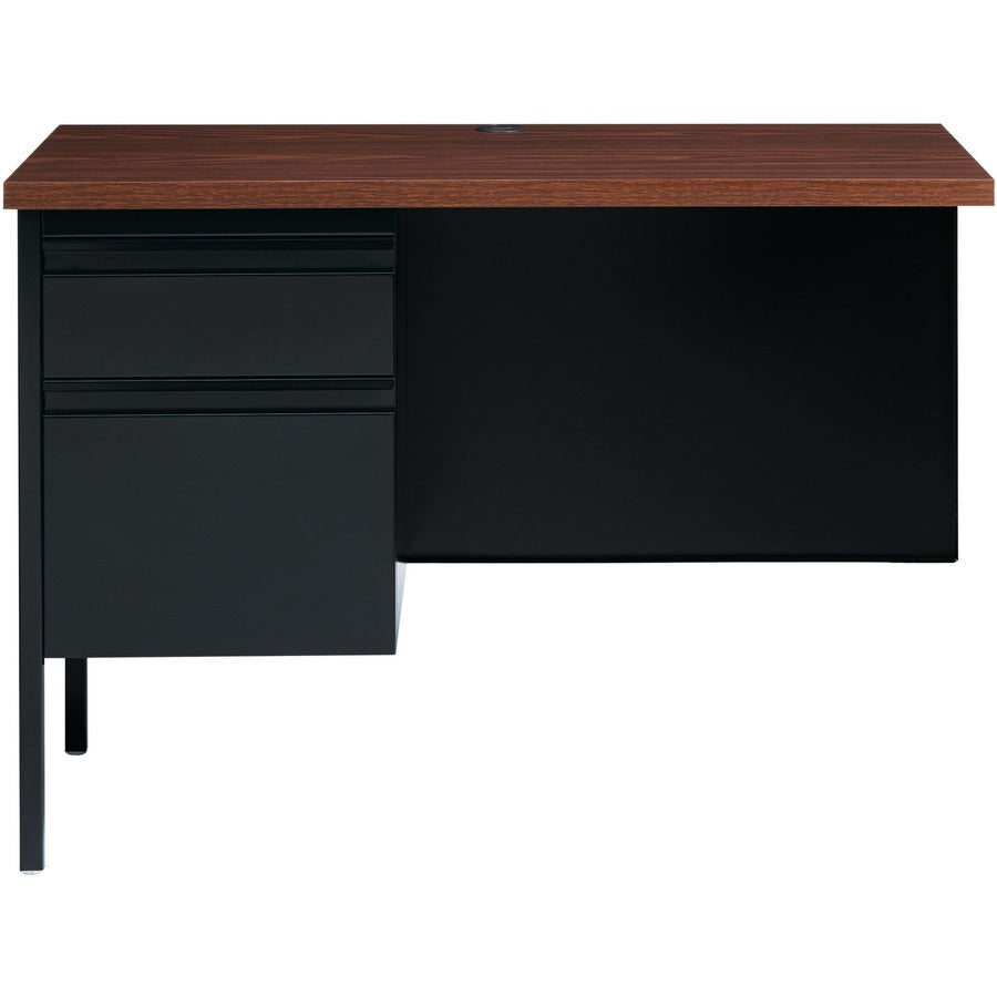 Lorell Fortress Series Left-Pedestal Return - Rectangle Top - 42" Table Top Width x 24" Table Top Depth x 1.12" Table To