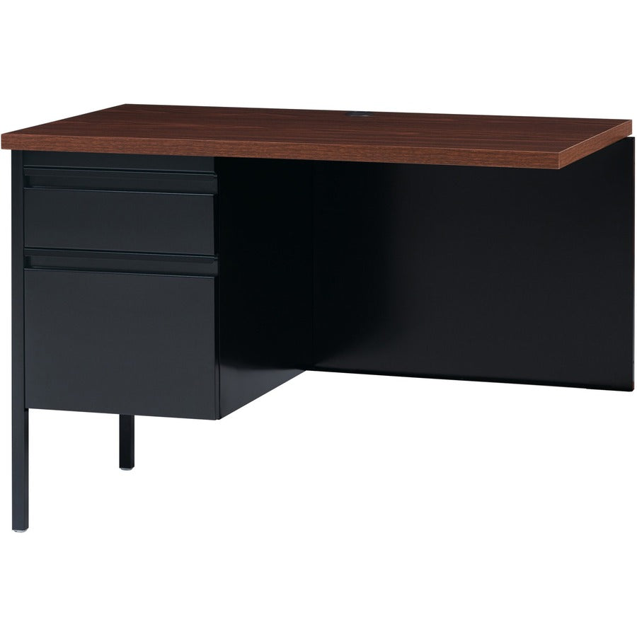 Lorell Fortress Series Left-Pedestal Return - Rectangle Top - 42" Table Top Width x 24" Table Top Depth x 1.12" Table To