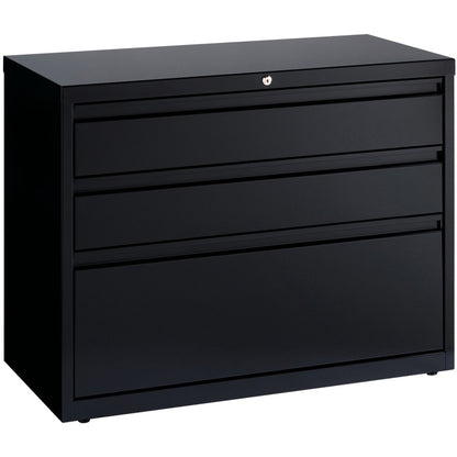 Lorell 36" Box/Box/File Lateral File Cabinet - 36" Width x 18.6" Depth x 28" Height - 3 x Drawer(s) for Box, File - A4, 
