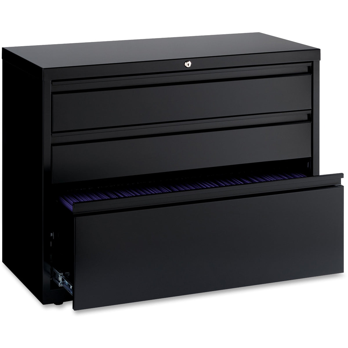 Lorell 36" Box/Box/File Lateral File Cabinet - 36" Width x 18.6" Depth x 28" Height - 3 x Drawer(s) for Box, File - A4, 