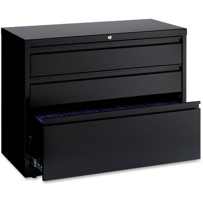 Lorell 36" Box/Box/File Lateral File Cabinet - 36" Width x 18.6" Depth x 28" Height - 3 x Drawer(s) for Box, File - A4, 